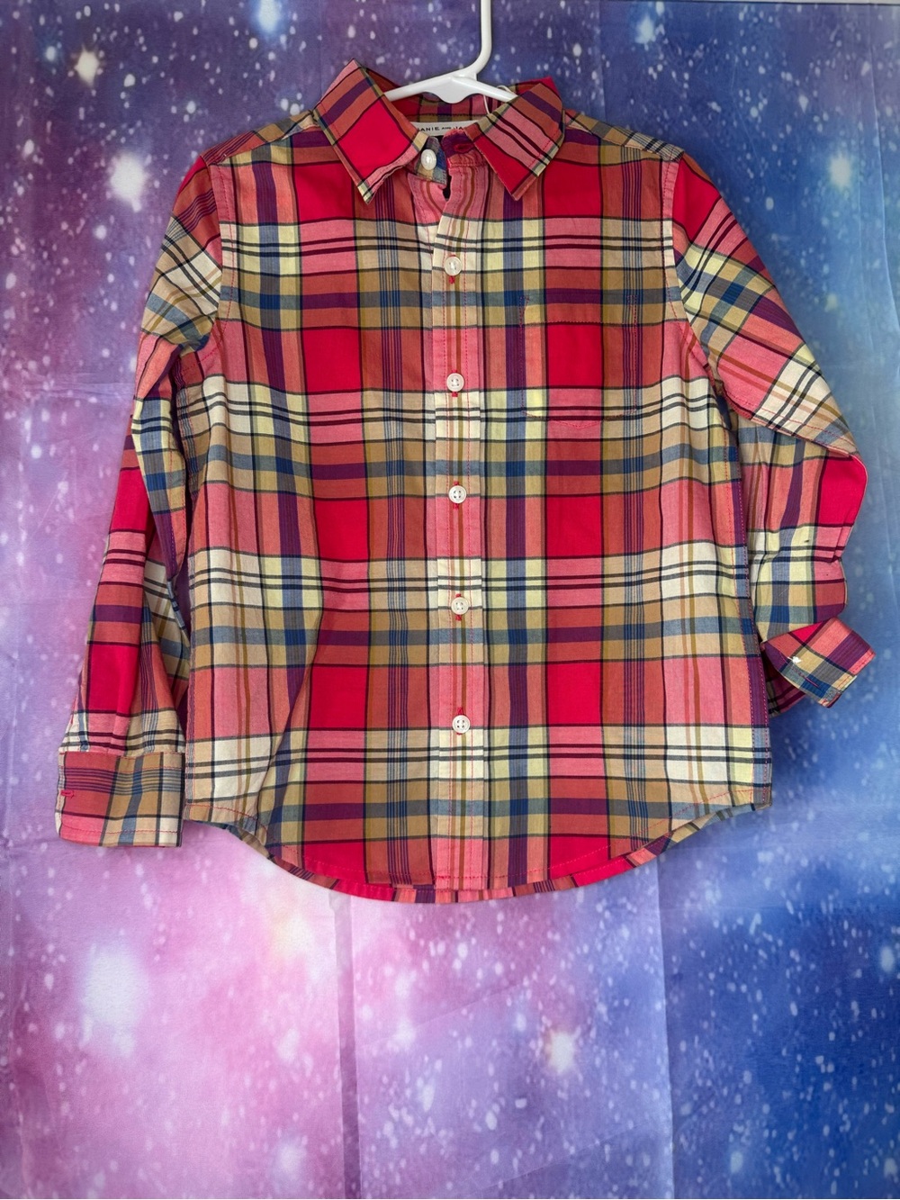 New boys Janie and Jack plaid shirt